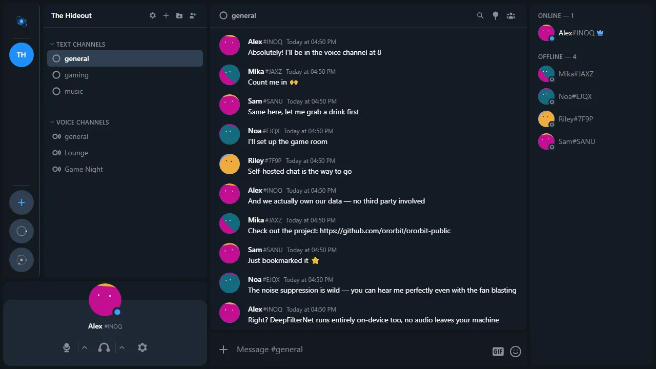 OrOrbit in dark theme